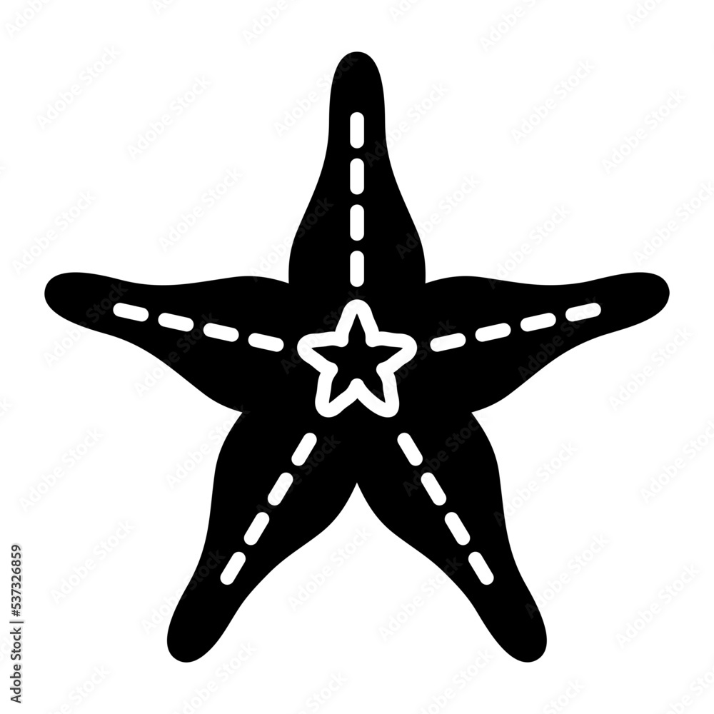 Fototapeta premium Starfish Glyph Icon