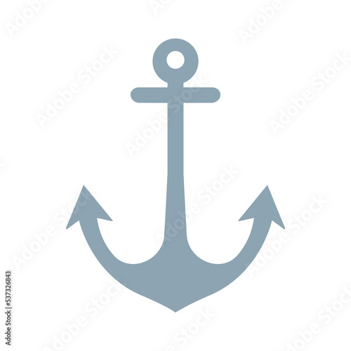 Anchor icon in gray color isolated on white background. Vector graphics.