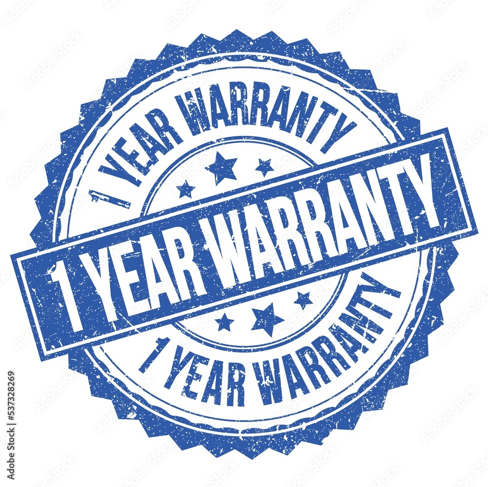 Obraz premium 1 YEAR WARRANTY text on blue round stamp sign