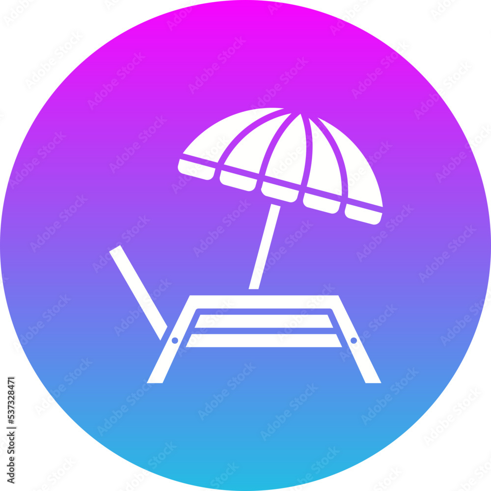 Lounger Gradient Circle Glyph Inverted Icon Lounger Gradient Circle Glyph Inverted Icon