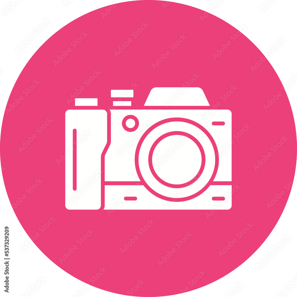 Photo Camera Multicolor Circle Glyph Inverted Icon