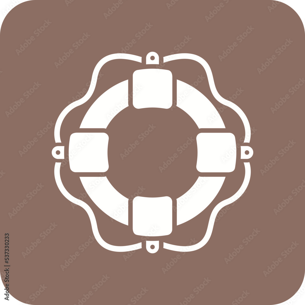 Fototapeta premium Lifesaver Multicolor Round Corner Glyph Inverted Icon
