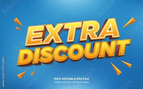 Extra discount Sale 3d editable text style effect	