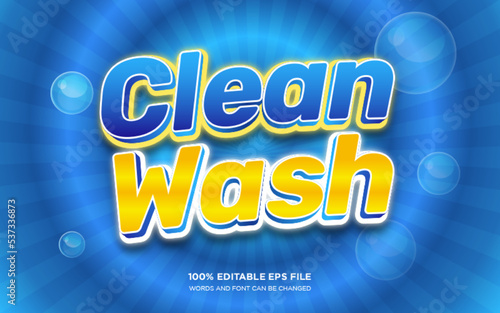 Clean laundry editable text style effect