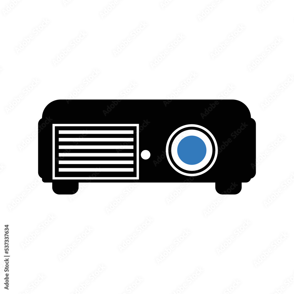 Media film neon projector icon | Black Vector illustration | Media film neon projector icon | Black Vector illustration |