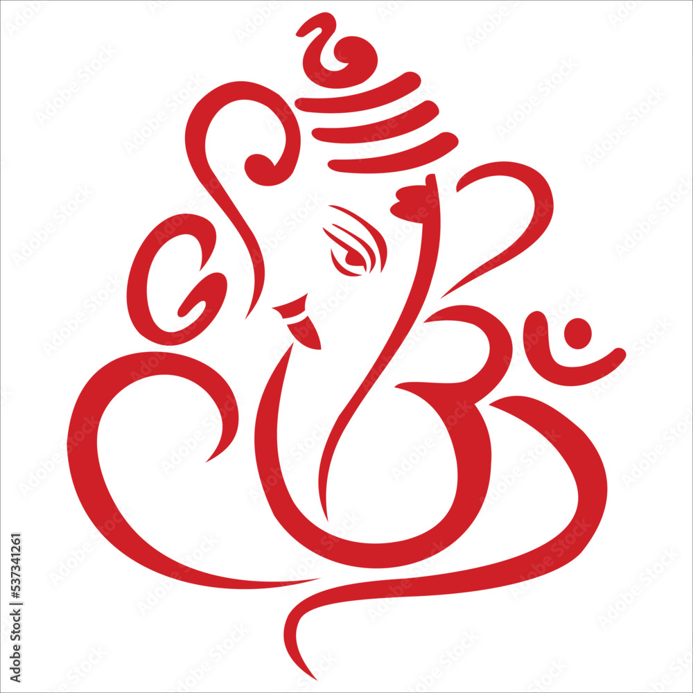 Hindu God Lord Ganesha vector Art. - obrazy, fototapety, plakaty 