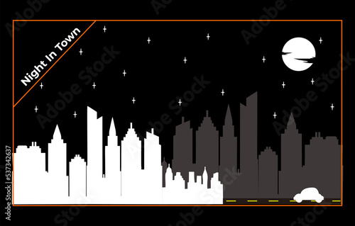 Night in the big city. Night city vector