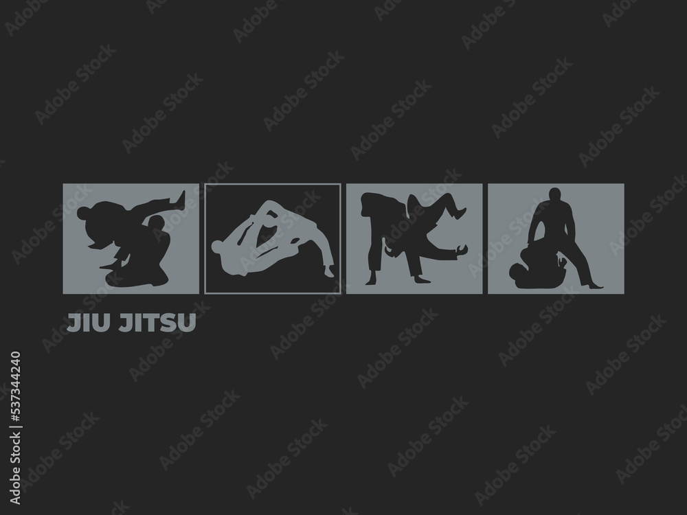 Brazilian Jiu Jitsu silhouette in combat