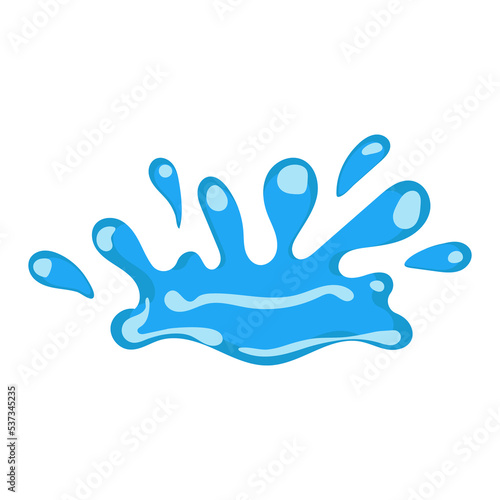 Cartoon blue dripping water drop and liquid icon. Shape water is splashing, flowing and water droplet. Clean and fresh aqua and wet bubble. Flowing dew vector illustration