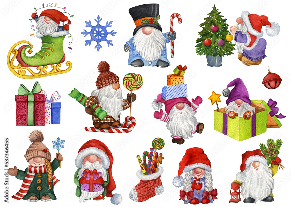 Christmas stickers, Gnome stickers, Christmas tree stickers By ArtFM