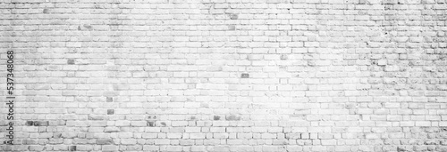 Mur z białej cegły, zdjęcie w układzie panoramicznym, panorama, tekstura