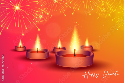 Diwali festival banner background hindu festive greeting card. lantern  crackers   diwali festival of lights.