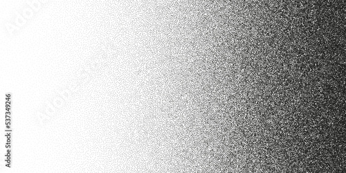 Stipple pattern, dotted geometric background. Stippling, dotwork drawing, shading using dots. Pixel disintegration, random halftone effect. White noise grainy texture. Vector illustration