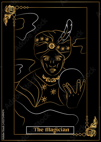 the illustration - card for tarot - The magician card.

