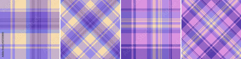 Check set seamless plaid pattern pixel. Check set seamless plaid pattern pixel.