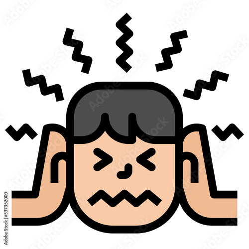 headache Filled Outline icon