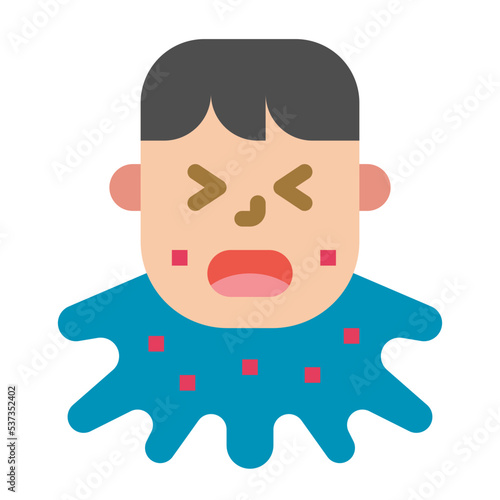 Cough flat icon