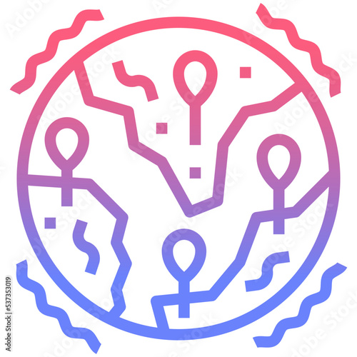 pandemic line gradient icon