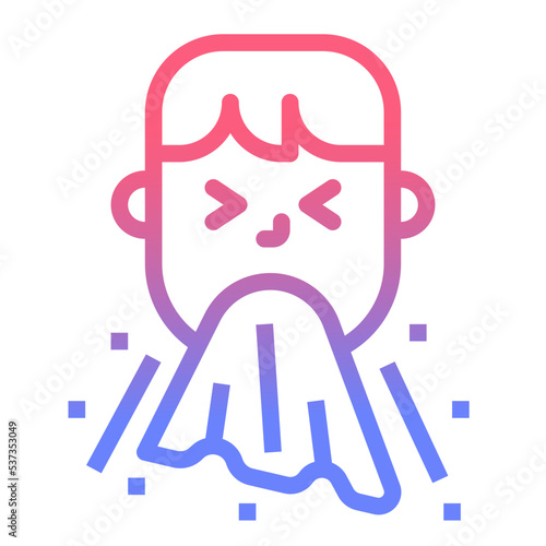 sneeze line gradient icon