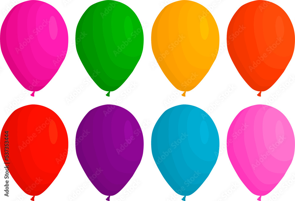 Obraz premium big set different types inflatable rubber balloons
