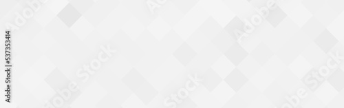 Abstract white gradient diagonal square mosaic banner background. Vector illustration.