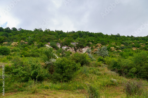 The hilly nature of Eastern Europe. Background with copy space for text  toned
