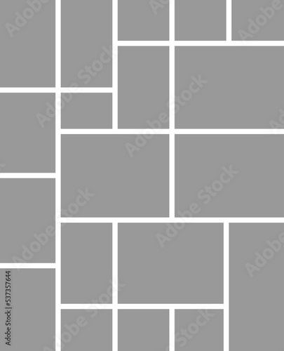 Collage for photos or images. Vector template empty frames. Creative mockup.