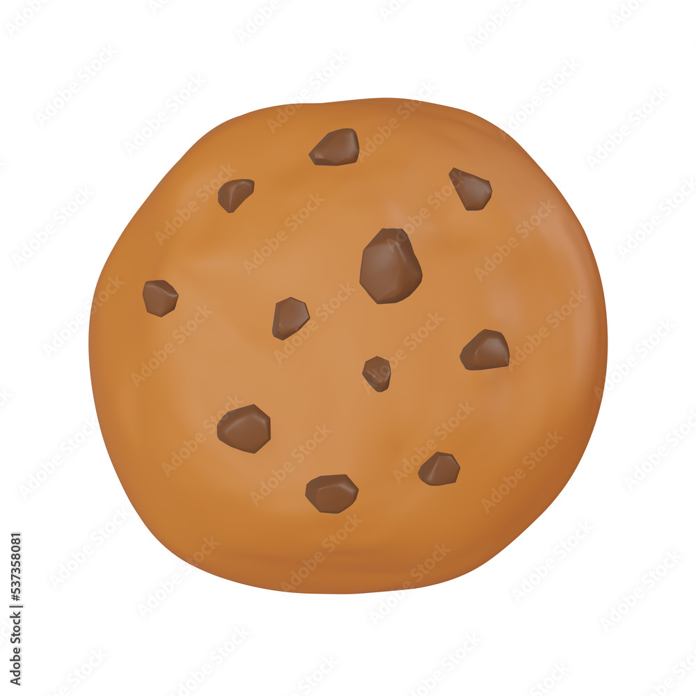 3d rendering. Cookie on a white background 3d rendering. Cookie on a white background