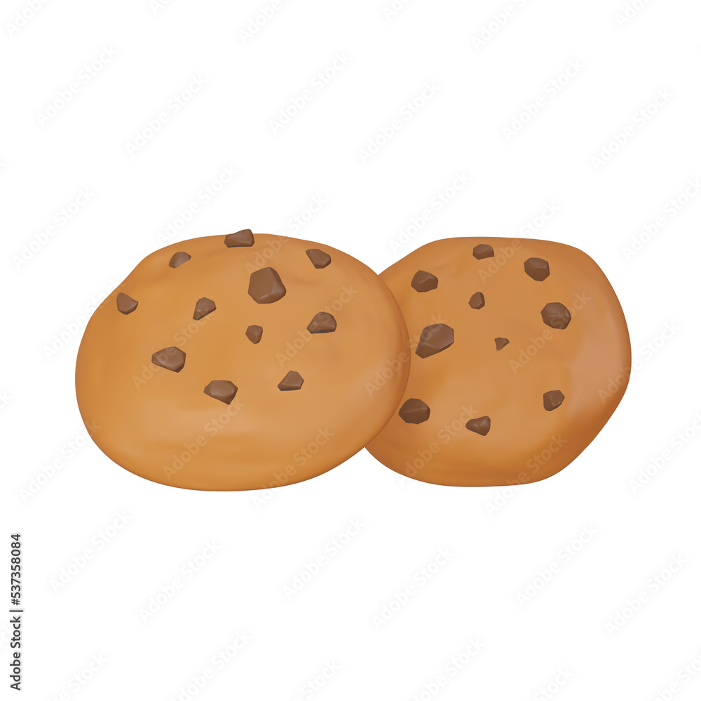 3d rendering. Cookies on a white background 3d rendering. Cookies on a white background