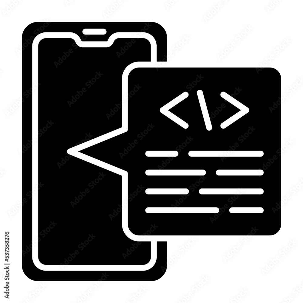 Coding Glyph Icon Coding Glyph Icon