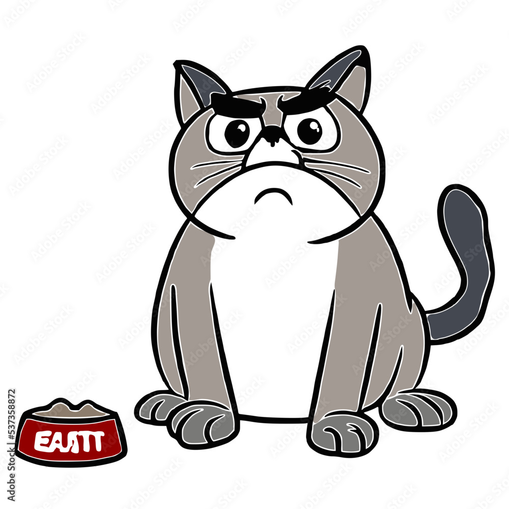 Obraz premium Głodny kot rysunek