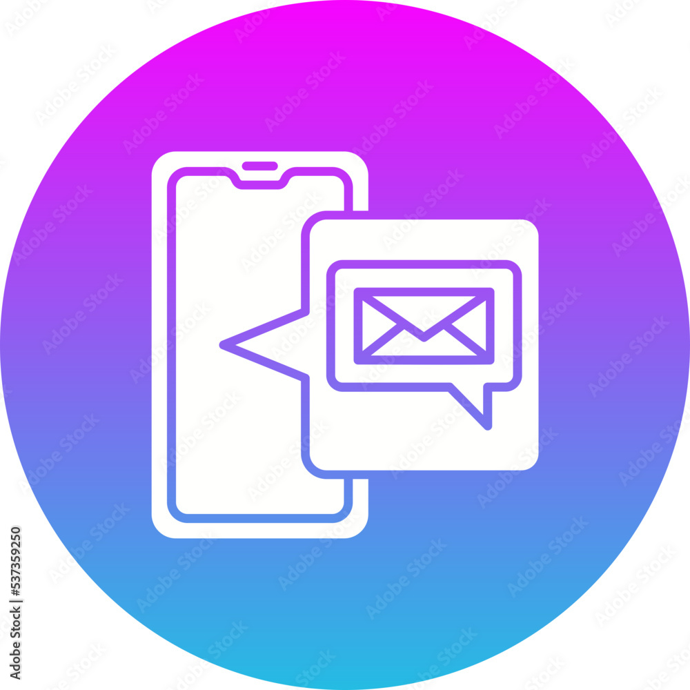 Messenger Gradient Circle Glyph Inverted Icon Messenger Gradient Circle Glyph Inverted Icon