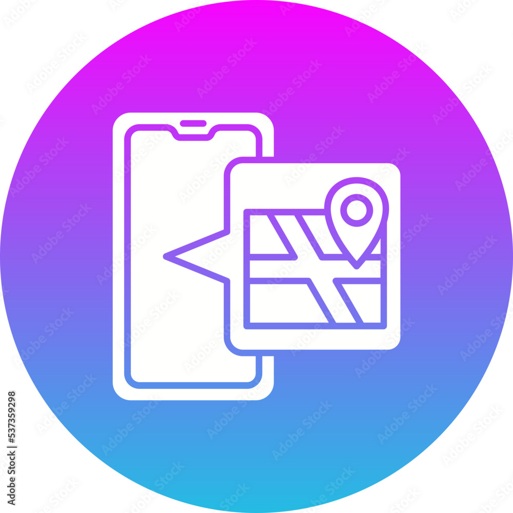 Map Gradient Circle Glyph Inverted Icon Map Gradient Circle Glyph Inverted Icon