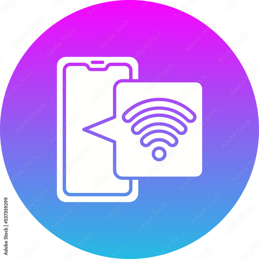 Wifi Gradient Circle Glyph Inverted Icon Wifi Gradient Circle Glyph Inverted Icon