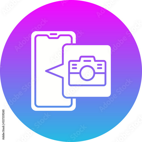 Camera Gradient Circle Glyph Inverted Icon