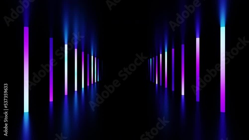 Purple and blue gradient glow neon tunnel animation