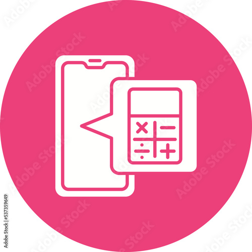 Calculator Multicolor Circle Glyph Inverted Icon