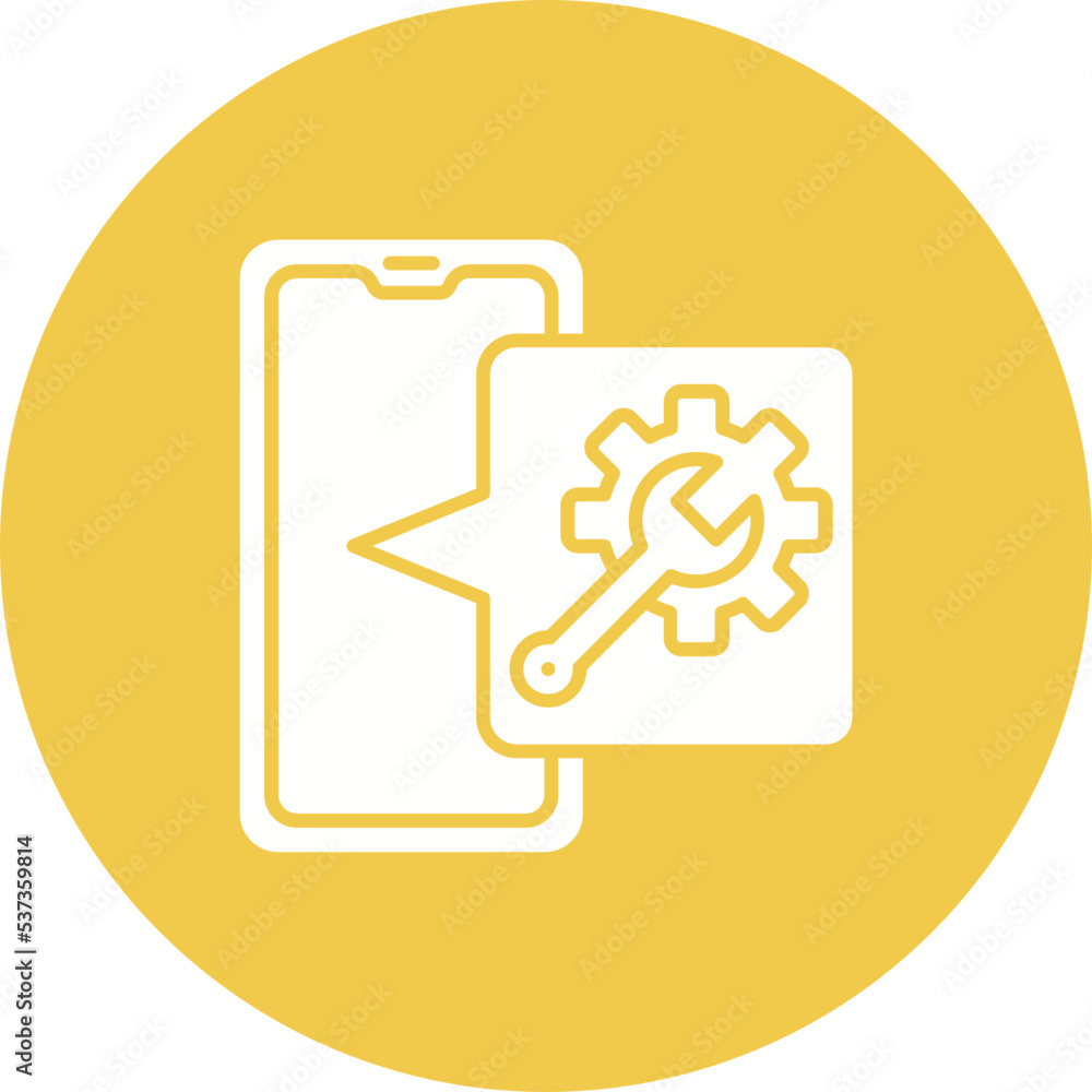 Configuration Multicolor Circle Glyph Inverted Icon