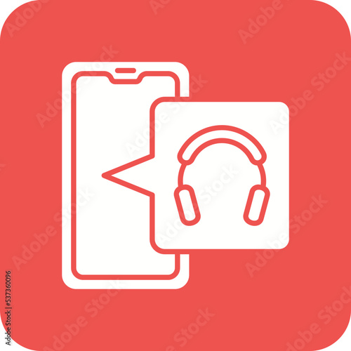Headphones Multicolor Round Corner Glyph Inverted Icon