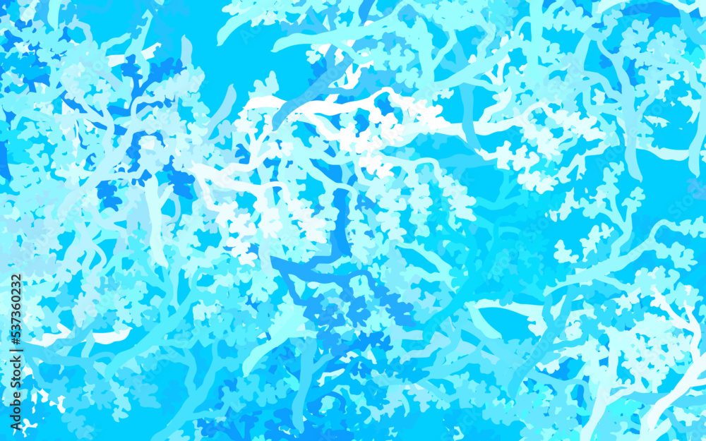 Light BLUE vector doodle background with leaves, branches. Light BLUE vector doodle background with leaves, branches.