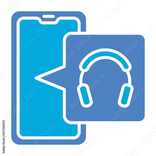 Headphones Glyph Two Color Icon