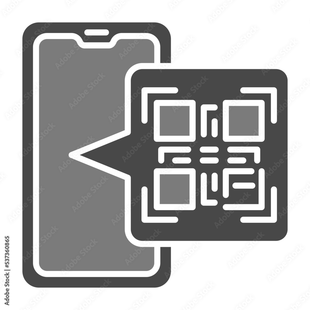 Qr Code Greyscale Glyph Icon Qr Code Greyscale Glyph Icon