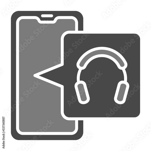 Headphones Greyscale Glyph Icon