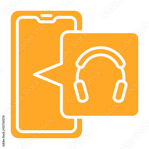 Headphones Multicolor Glyph Icon