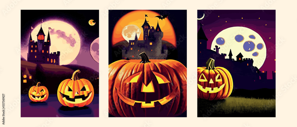 halloween party banner vector template