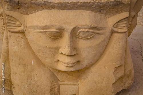 The ruins of the beautiful ancient temple of Dendera or Hathor, Egypt, Dendera photo