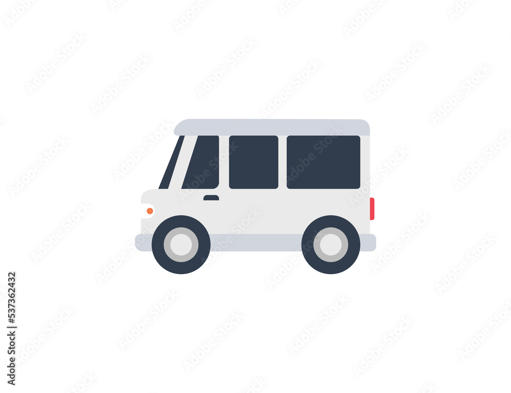 Minivan vector isolated icon. Emoji illustration. Van vector emoticon Minivan vector isolated icon. Emoji illustration. Van vector emoticon