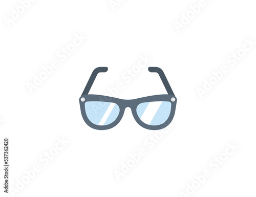 Optic glasses vector isolated emoji icon. Glasses emoticon