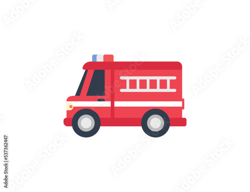 Fire Engine vector isolated emoji icon. Fire Fighter emoticon