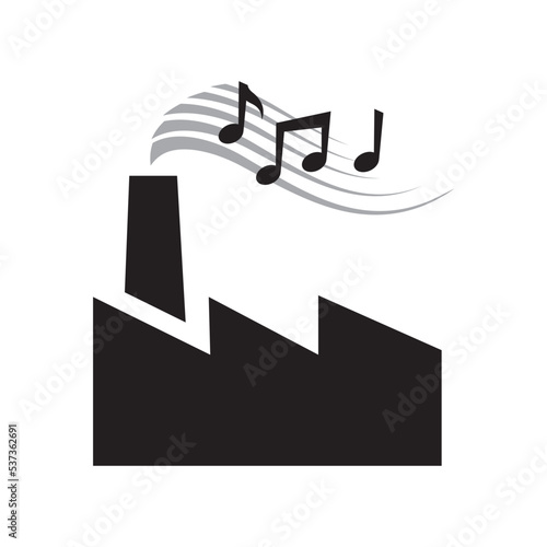 factory and music notes